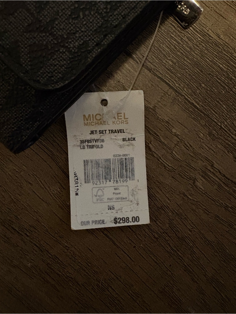 Michael Kors Black Jet Set Travel Trifold Wallet with Logo Print - Picture 2 of 5